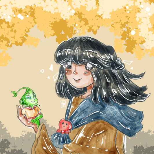 Sapling and lady